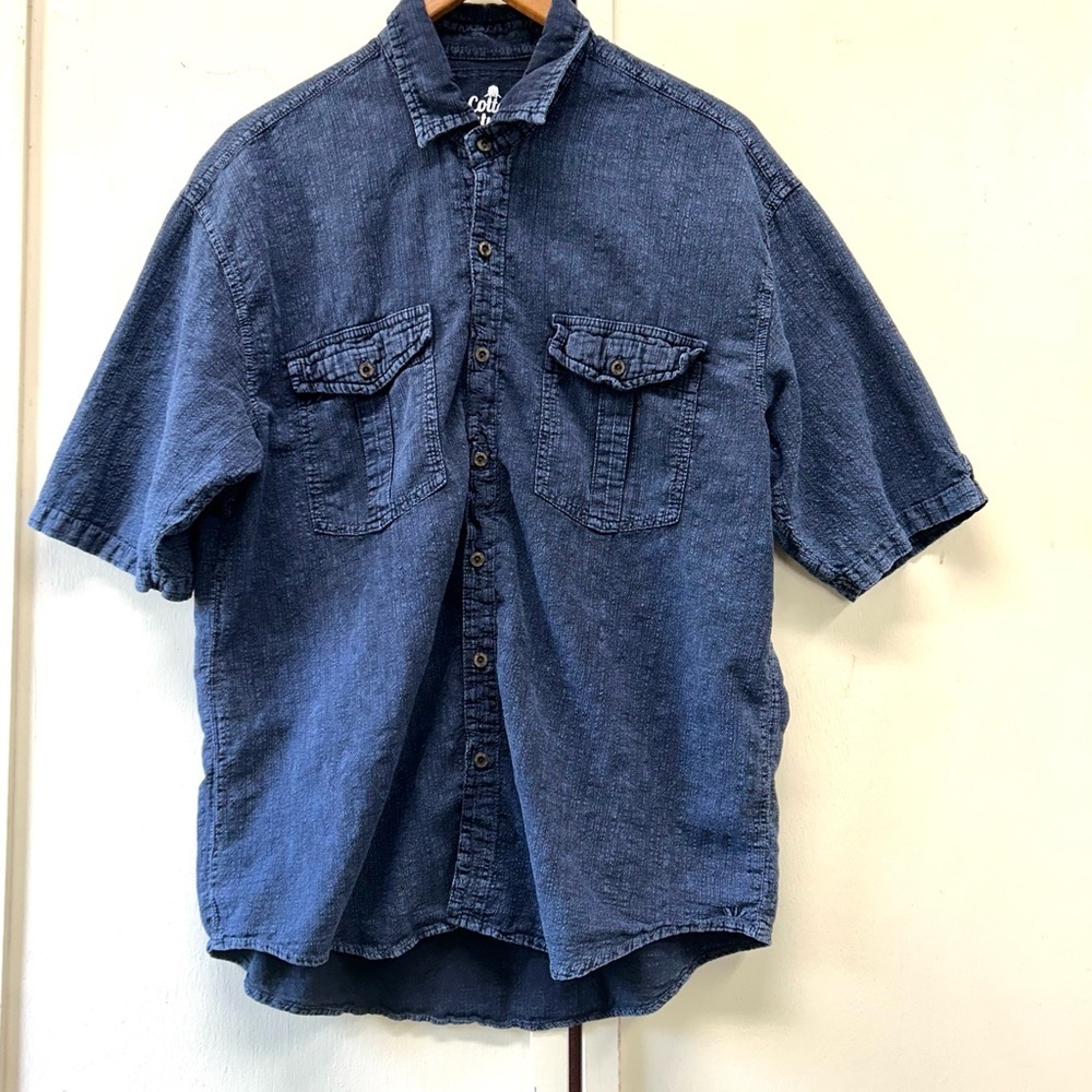 Cotton Natural Halo Shirt in Denim Blue size medium